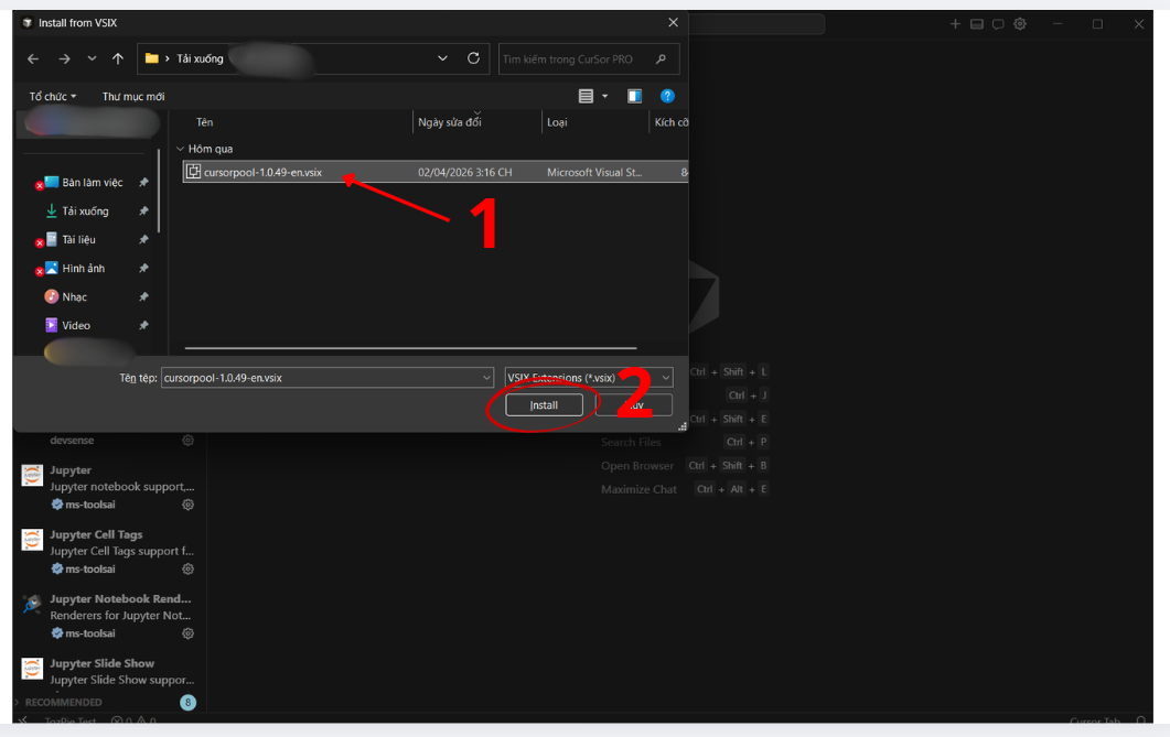 Bước 3 - Chọn file plugin VSIX